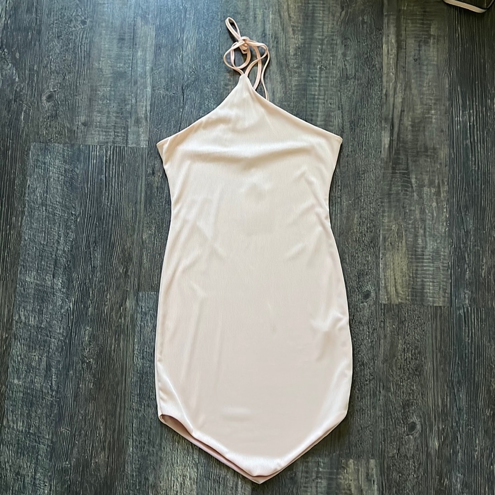 Light pink halter dress/ backless